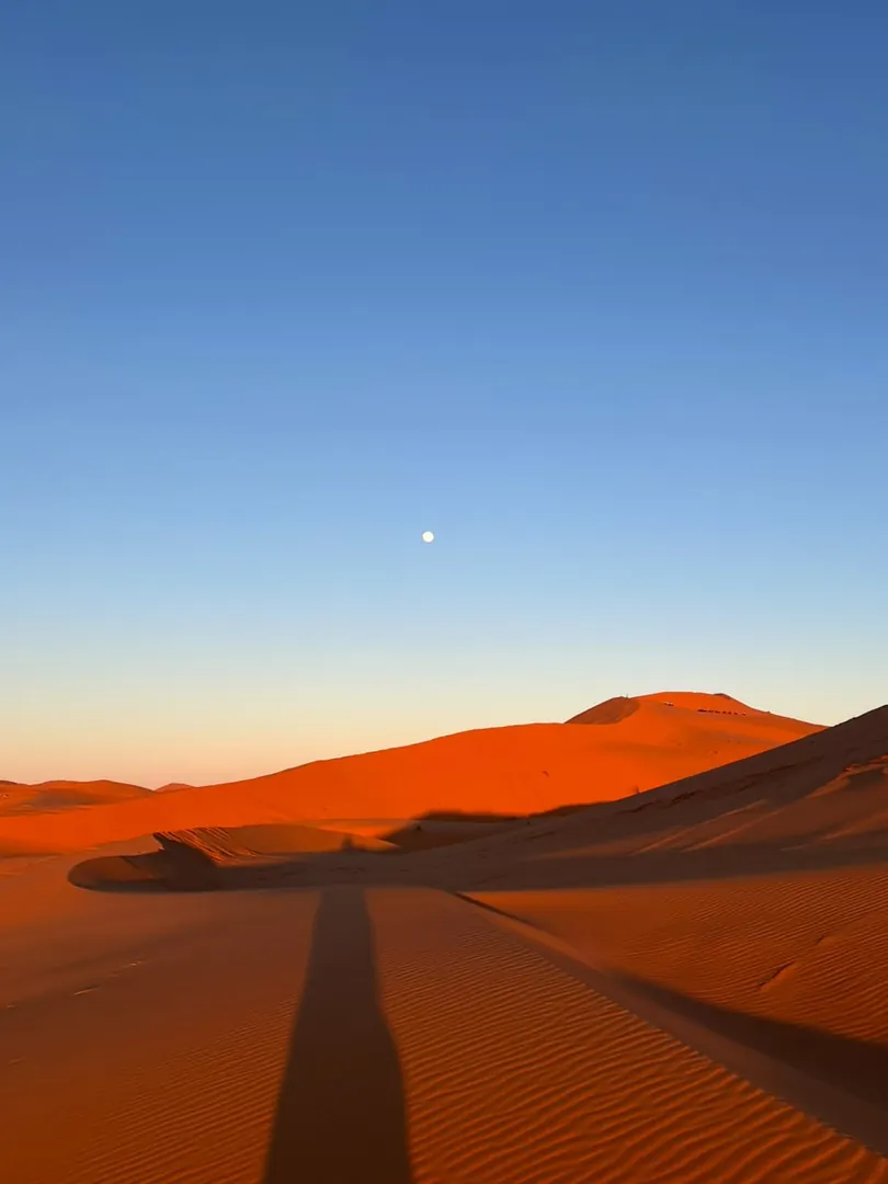 Moroccan desert landscape in warm evening light